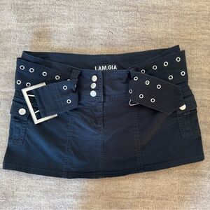 I.AM.GIA black mini cargo skirt